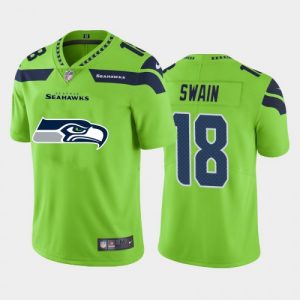 Seattle Seattle Seahawks 18 Freddie Swain Green Mens Nike Big Team Logo Vapor Limited NFL Jersey Mens