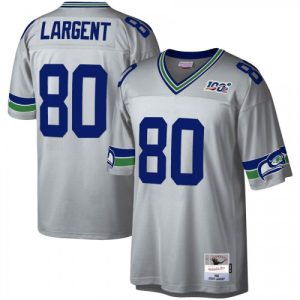 Seattle Seattle Seahawks 80 Steve Largent Mitchell & Ness NFL 100 Retired Player Platinum Jersey Mens